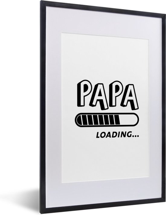 Cadre photo avec affiche - Papa chargement... - Annonce de Grossesse - Citations - Proverbes - 40x60 cm - Cadre pour affiche