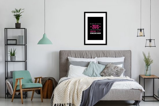 Affiche avec cadre Soeur - Grand frère - Cadeau frère - 40x60 cm