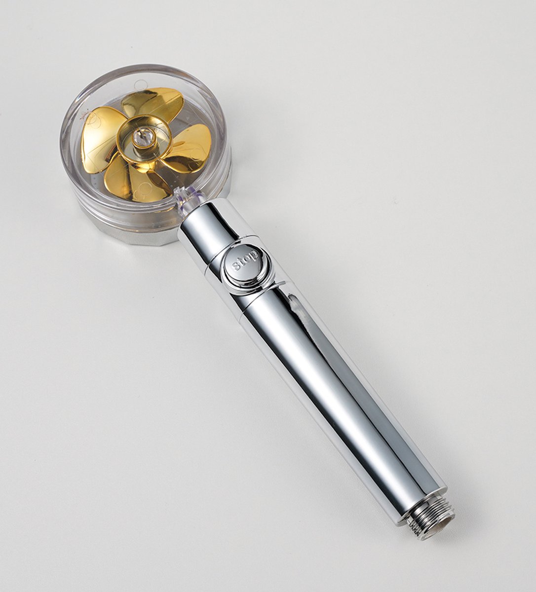 Waterbesparende douchekop - Handdouche met hoge druk - Regendouche - Turbo fan - goud/zilver