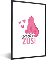 Cadre photo avec poster - Grande sœur ! - Citations - Dictons - Soeur - Frère - 20x30 cm - Cadre pour affiche
