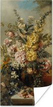 Poster Grote vaas met bloemen - Oude meesters - Schilderij - 80x160 cm