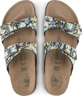Birkenstock Sydney Vegan Dames Slippers Summer Garden Floral Blue Regular-fit – Maat 41