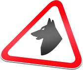 Waakhond waarschuwingssticker 10x9 cm