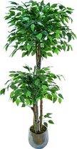 Kamyra® Ficus Kunstplant - Nep Planten Ficus Groot - Plant Voor Binnen En Buiten - Decoratie - Duurzaam - 150 × 60 cm
