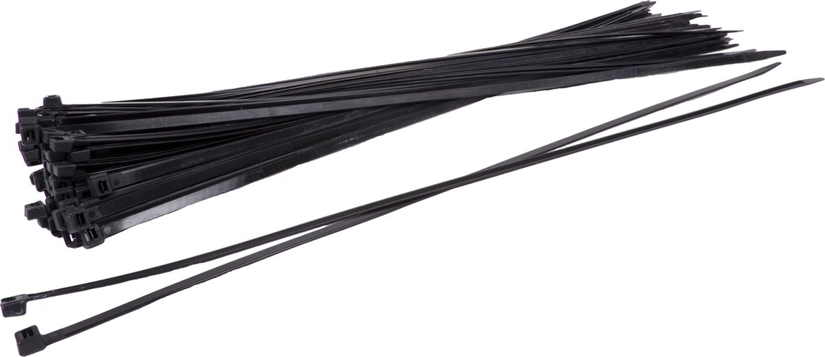 Kortpack - Kabelbinders / Ty-raps / Bundelbandjes 4,8mm breed x 368mm lang - Zwart - UV-Bestendig - Bundeldiameter: 102mm - 1000 stuks - Treksterkte: 22.2kg - (099.0270)