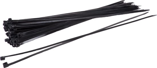 Serre-câbles / Ty-raps / Serre-câbles, noir, 4,8x380 mm, 100 pièces