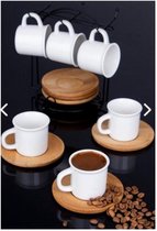 ACR MIONA ESPRESSO SET 13 DELIG MET BAMBOE ONDERLEGGERS