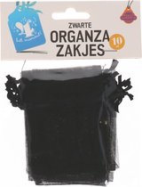 Zakje Organzazakjes | zwart | 10 stuks | Hoogte ca. 8.5 cm| Breedte ca. 6 cm