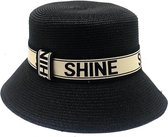 Hoed SHINE - Dames - Bucket Hat - Lengte 29 cm - Zwart