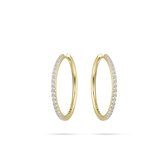 Gisser Jewels - Boucles d'oreilles d'oreilles KCK2/30Y - argent plaqué or jaune - avec pierres de zircone - 2 x 30 mm