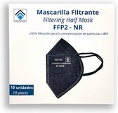 FFP2 mondkapje Zwart| 10 stuks | Per stuk verpakt | CE markering wit op masker | Hoge Kwaliteit