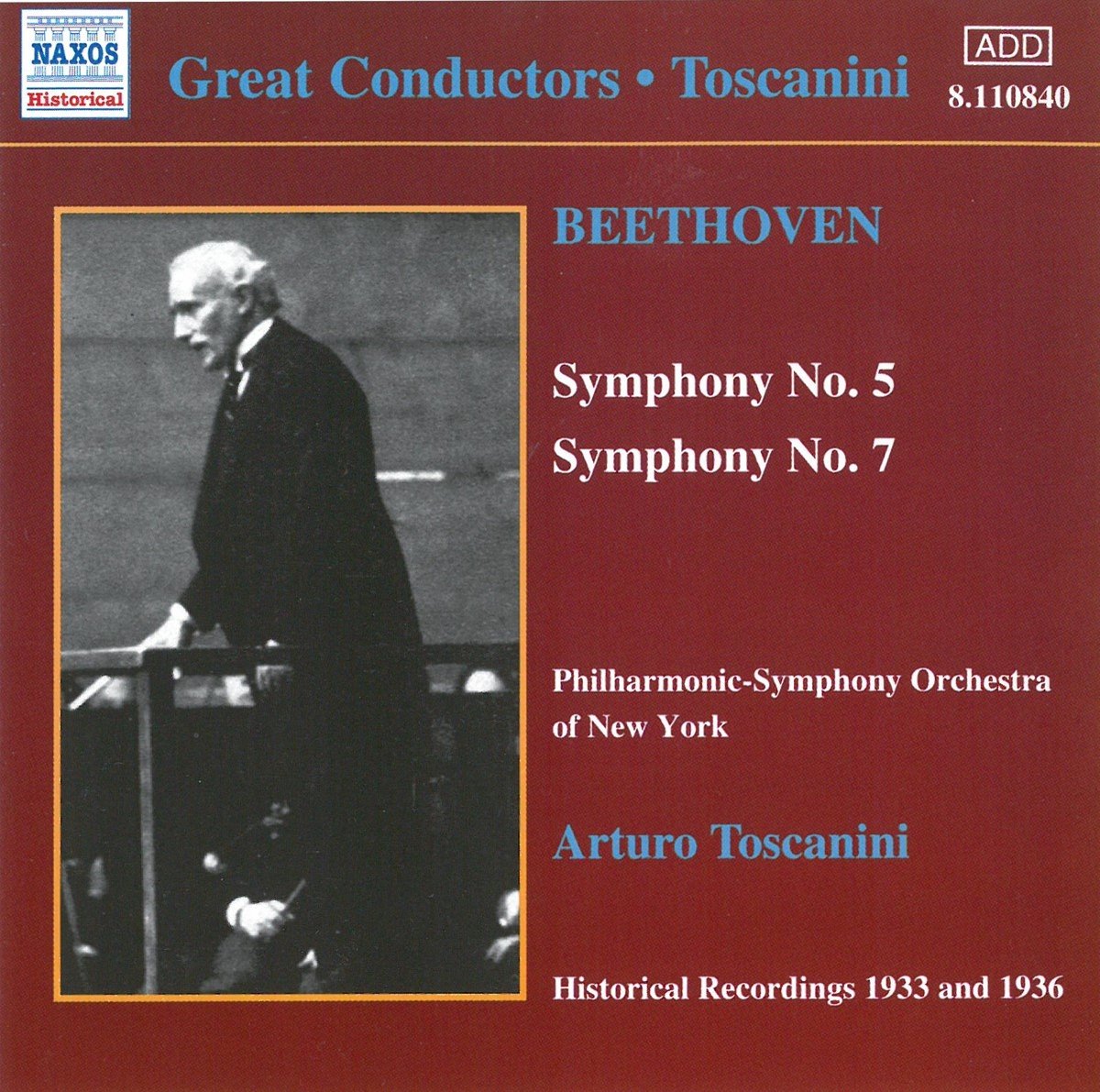 Arturo Toscanini - Beethoven: Symphonies Nos. 5 & 7 (CD)