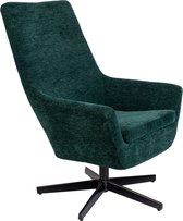 24Designs Lyon Fauteuil - Ribstof - Groen - Zwart Onderstel