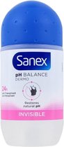Sanex - Dermo Invisible - Deodorant roller - 6 x 50 ml - Voordeelverpakking