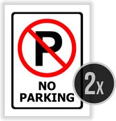 Borden | Pictogram | XL | "No parking" | Verboden te parkeren | Parkeerverbod | 27 x 36 cm | Forex | 2 stuks