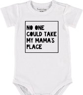 Baby Rompertje met tekst 'No one could take my mama's place' |Korte mouw l | wit zwart | maat 50/56 | cadeau | Kraamcadeau | Kraamkado