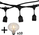 V-tac VT-713 lichtsnoer - 5m - Incl. 10 wit matte Globe XL Filament LED lampen -Sfeerlicht- 2200K- Verwisselbare lampen - Waterdicht - Onbreekbaar - koppelbaar