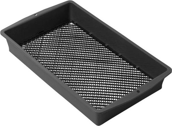 UPP Tuinzeef 2-in-1 | Ronde zeef met verstelbare maaswijdte | Zeef, grondzeef, zandzeef Alles in één tuingereedschap Zwart 39,5x29x11cm