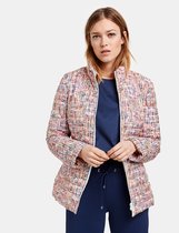 GERRY WEBER Dames Gewatteerde jas met meerkleurig motief Ecru/Weiss Multicolor-40