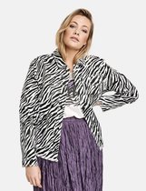 SAMOON Dames Denim jack met zebraprint van organic cotton
