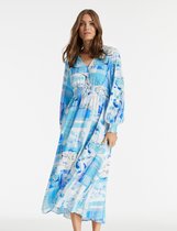 TAIFUN Dames Maxi-jurk met wikkeleffect aan de hals EcoVero