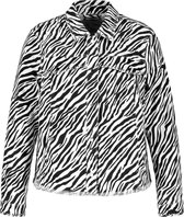 SAMOON Dames Denim jack met zebraprint van organic cotton