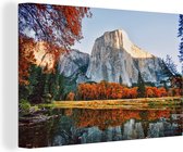Canvas Schilderij Herfstdag in Yosemite National Park in Californië - 120x80 cm - Wanddecoratie