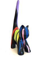 Poes druppel zwart mini 34 cm hoog - kat - kitten - poes - polyester - polystone - beeld - tuinbeeld - hoogkwalitatieve kunststof - decoratiefiguur interieur - accessoire - voor bi