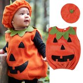 Pompoen Kostuum voor Kinderen - Baby Photoshoot - Verkleedkleding - Oranje - Maat  6-12 Maanden