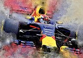 Max, tweevoudig wereldkampioen Formule 1 Schilderij - Held - Canvas met zwarte baklijst - 86 x 66 cm - Incl. ophangset