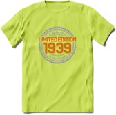 1939 Limited Edition Ring T-Shirt | Zilver - Goud | Grappig Verjaardag en Feest Cadeau Shirt | Dames - Heren - Unisex | Tshirt Kleding Kado | - Groen - 3XL