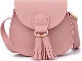 Meisjes schoudertas roze tassels kwastjes (1-6 jaar) - verstelbare tas - crossbodytas