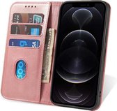 Smartphonica iPhone 12 Pro Max leren hoesje met magnetische sluiting - Roze / Kunstleer / Book Case