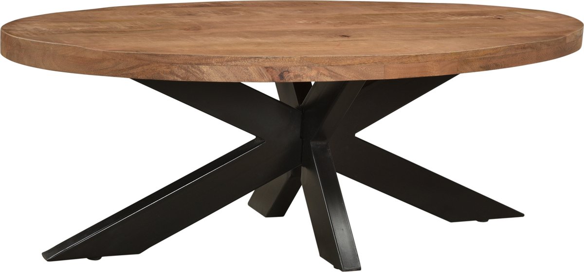 Livingfurn Salontafel Sturdy Ovaal - 70 x 130 x 45 cm - mangohout - Bruin