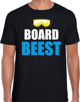 Apres ski t-shirt Board Beest zwart  heren - Wintersport shirt - Foute apres ski outfit/ kleding/ verkleedkleding L