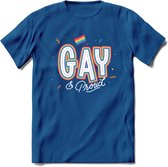 Gay | Pride T-Shirt | Grappig LHBTIQ+ / LGBTQ / Gay / Homo / Lesbi Cadeau Shirt | Dames - Heren - Unisex | Tshirt Kleding Kado | - Donker Blauw - M