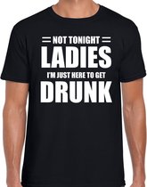 Just here to get drunk / Alleen hier om dronken te worden fun t-shirt - zwart - heren - Feest outfit / kleding / shirt XL