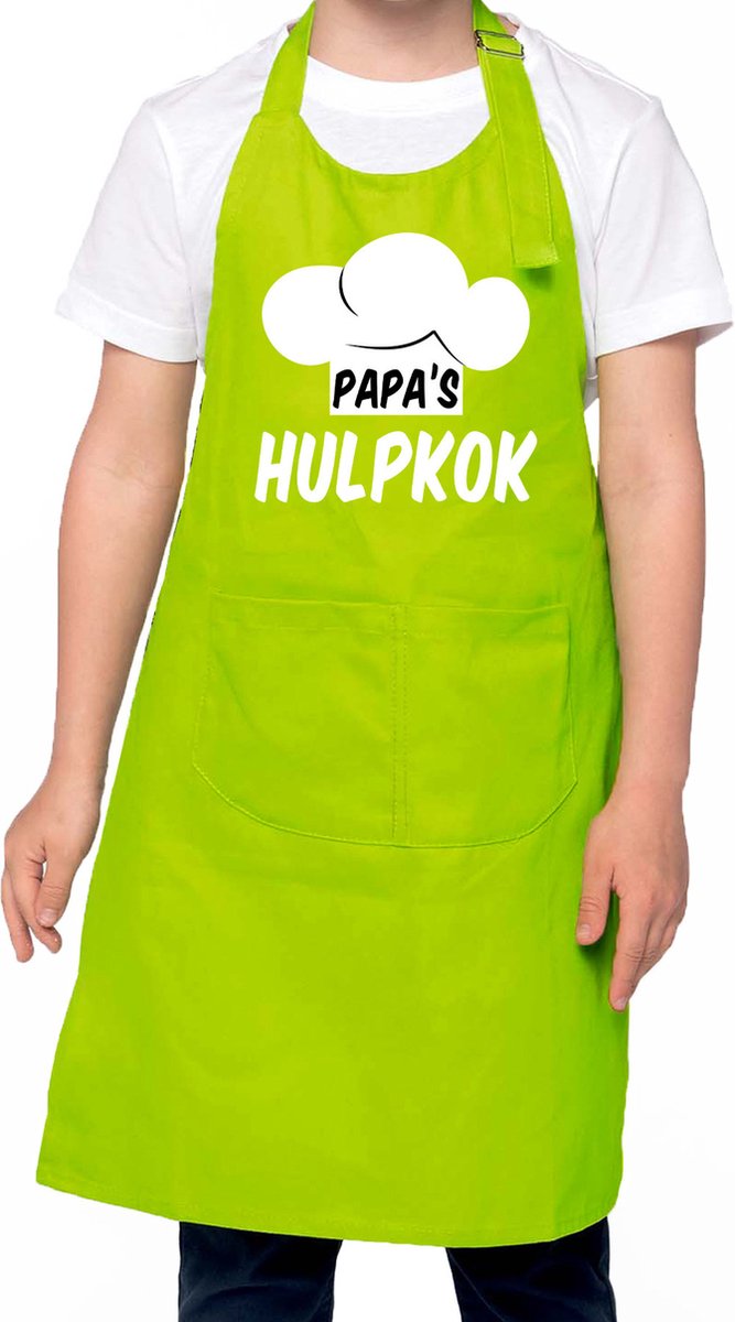 Papa s hulpkok - keukenschort - groen - jongens en meisjes - voor kinderen