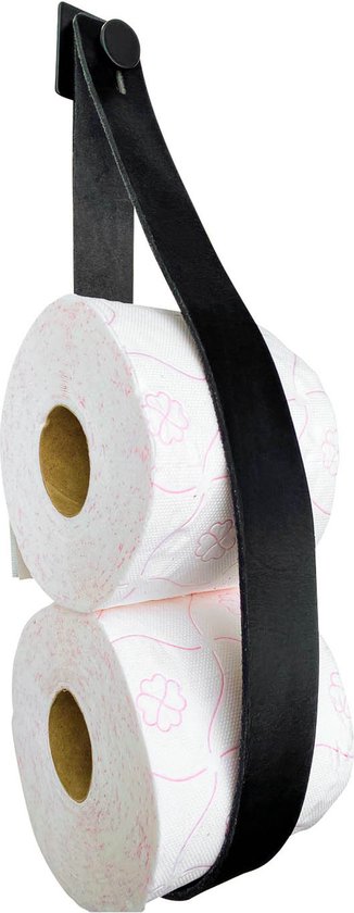 Porte-rouleau de papier toilette luxe en cuir - Noir - Porte-rouleau de  rechange -... | bol.com