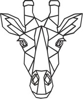 Hout-Kado - Giraf - Medium - Zwart - Geometrische dieren en vormen - Hout - Lasergesneden