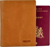 NEGOTIA Elite - Étui de passeport en cuir - Étui de passeport en cuir - Étui/toilette de passeport en cuir - 100 % cuir de luxe de première qualité - Marron