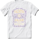 80 Jaar Legendarisch Gerijpt T-Shirt | Paars - Ivoor | Grappig Verjaardag en Feest Cadeau Shirt | Dames - Heren - Unisex | Tshirt Kleding Kado | - Wit - M