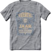40 Jaar Legendarisch Gerijpt T-Shirt | Royal Blue - Ivoor | Grappig Verjaardag en Feest Cadeau Shirt | Dames - Heren - Unisex | Tshirt Kleding Kado | - Donker Grijs - Gemaleerd - S