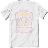 100 Jaar Legendarisch Gerijpt T-Shirt | Oud Roze - Ivoor | Grappig Verjaardag en Feest Cadeau Shirt | Dames - Heren - Unisex | Tshirt Kleding Kado | - Wit - M