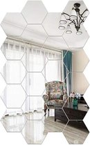 Zeshoekige Spiegels | 24 Stuks | Wandstickers | Wanddecoratie | Spiegel | Decoratie | Woonkamer | Slaapkamer | Badkamer