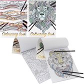 Craft Sensations Colouringbook with foil for Adults | Dik Kleurpapier | Set van 2 | Elk kleurboek voorzien van 20 pagina's | Kleurboek voor volwassenen | 250 grams | 40 pagina's in