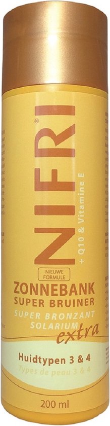 Nifri - zonnebankcrème - super bruiner - extra huidtype 3 & 4 - hydraterend en verzorgend - voor gezicht en lichaam - 200ml