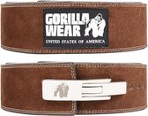 Gorilla Wear 4 Inch Leren Lever Lifting Belt - Bruin - 2XL/3XL