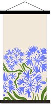 Porte-affiche avec affiche - Affiche scolaire - Bloem - Blauw - Feuille - Simple - 90x180 cm - Lattes noires