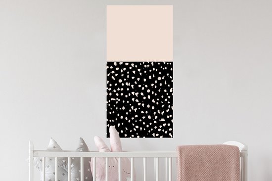 Stickers Stickers muraux - Pois - Beige - Zwart - 40x80 cm - Feuille adhésive